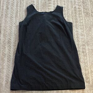 Vintage Charter Club Black and White Polka Dot Mini Sleeveless Dress 24W